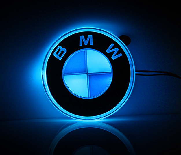 顶级改装led车徽bmw立体发光标 宝m马4d车徽宝马带灯改装车标