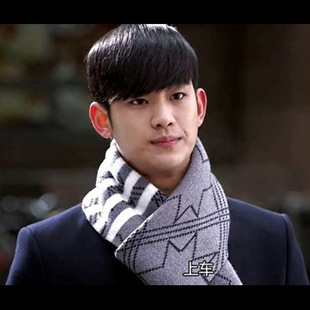 来自星星的你都敏俊都教授金秀贤同款男士围巾秋冬条纹毛线围巾男