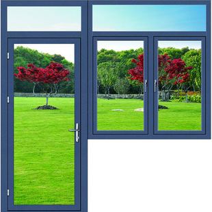 【贝尔森门窗厂】供应铝合金门连窗组合出口