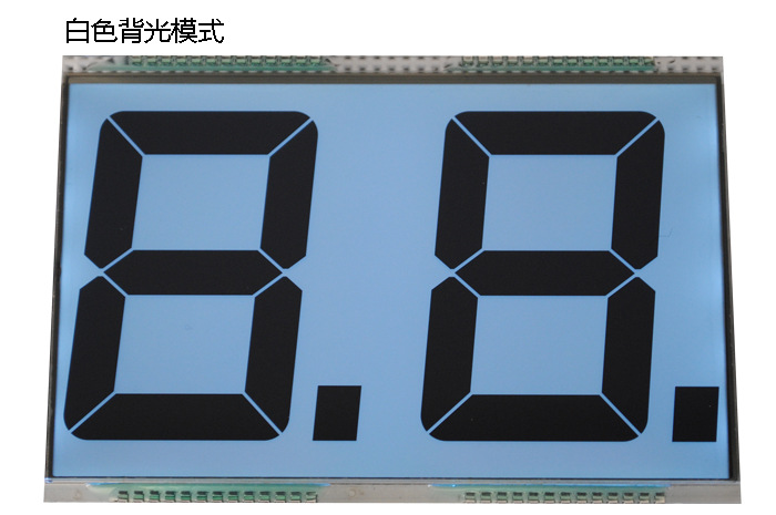 工业级2位8字全透段码lcd液晶显示屏edc8920开模订制笔段式液晶片