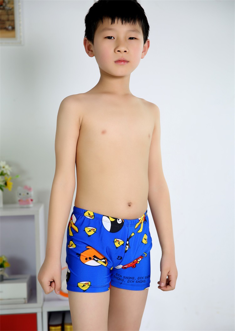 2015新款仿锦纶儿童泳裤平角卡通可爱儿童泳衣男童泳衣裤厂家批发