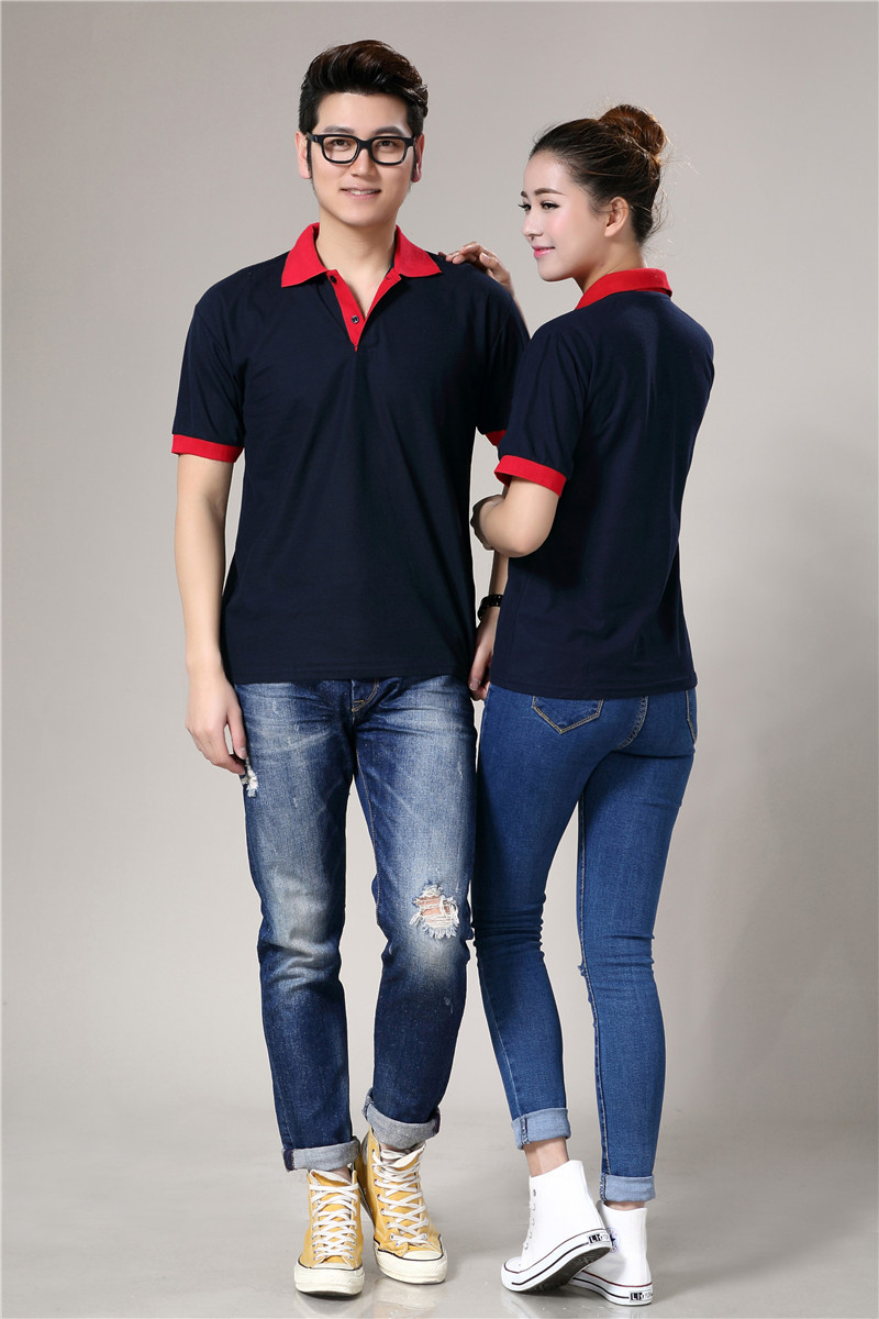 批发春夏季男女翻领工作服t恤工衣 厂服工作服 酒店定做印字logo