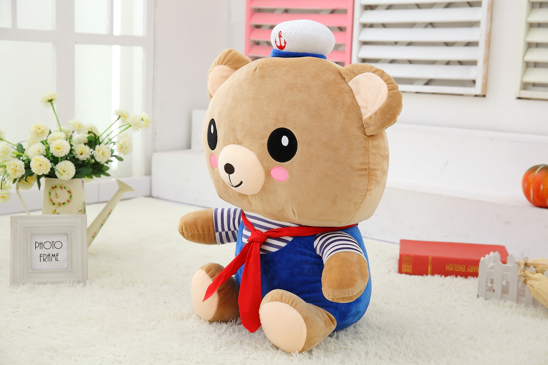 情侣海军熊公仔轻松熊大抱枕布娃娃 婚庆压床娃娃 情人节礼物