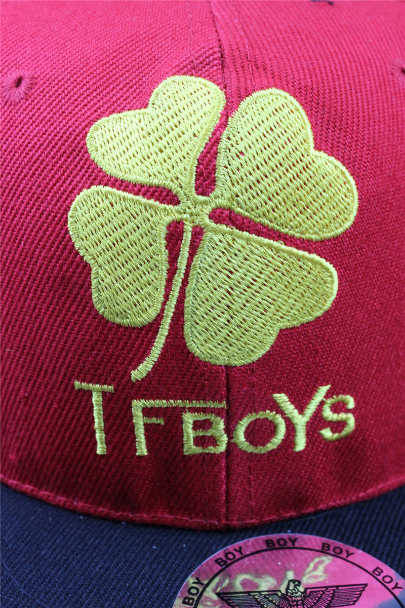 tfboy家族四叶草平沿嘻哈帽 街头潮流帽子 男女户外休闲帽