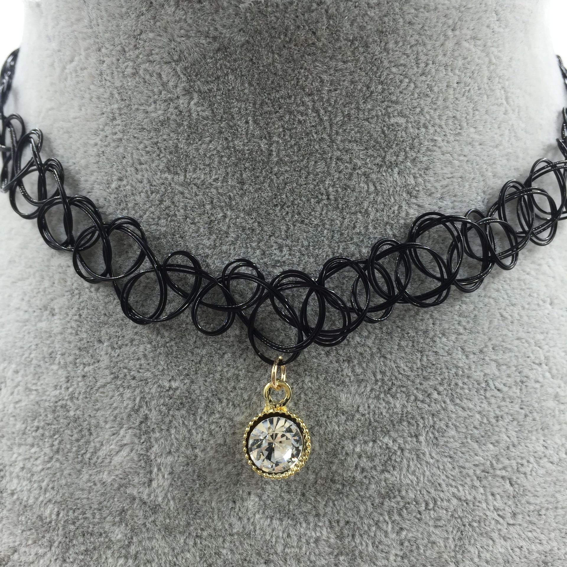 日本原宿弹性鱼线纹身项链 四叶草幸运项链 tattoo choker