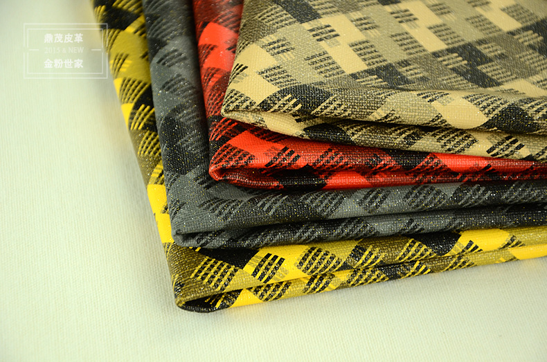 鼎茂皮革 高档pvc革半pu人造革金粉世家环保沙发软包面料工厂直销
