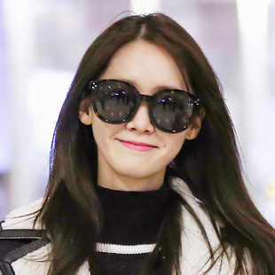 少女时代太阳镜 林允儿明星同款圆框太阳眼镜 复古铆钉墨镜 x3052