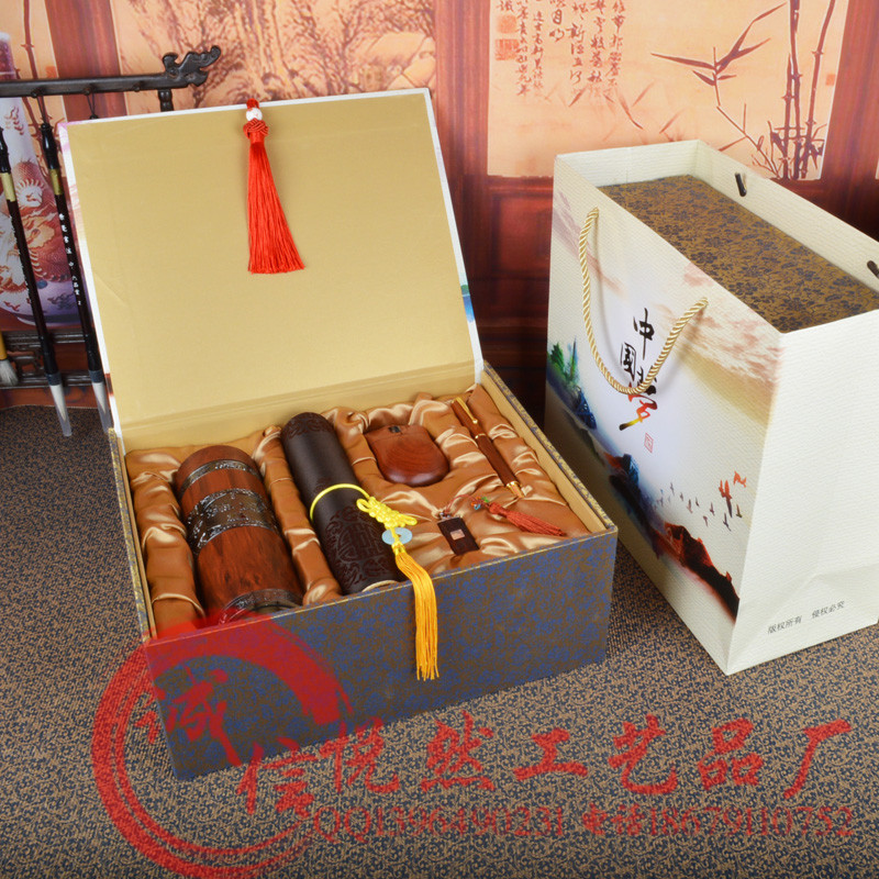 济宁红木特色办公礼品套装 高档中国风创意新奇特中秋国庆礼物