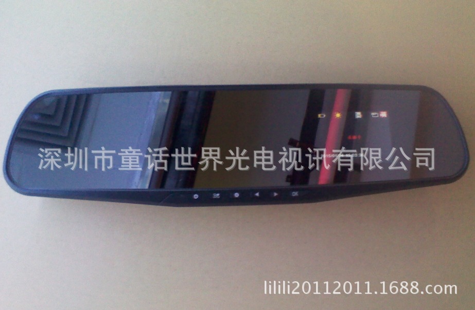 【新款按键屏后视镜倒车录像机DVR汽车载行