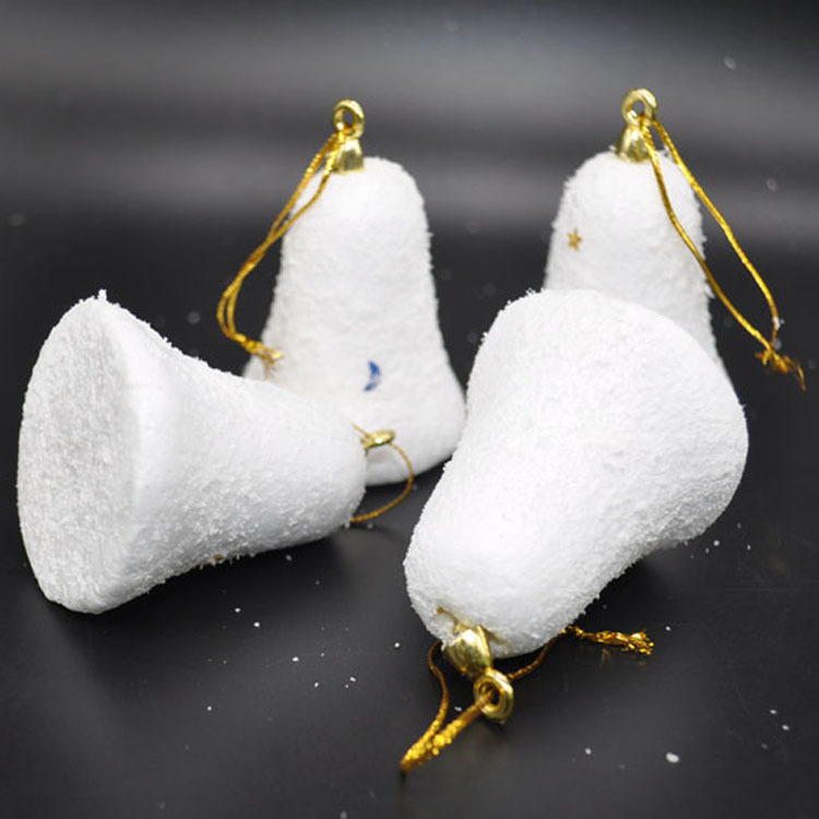 圣诞节装饰品 圣诞挂件 圣诞雪铃铛 白色雪铃铛 雪花挂件 5cm
