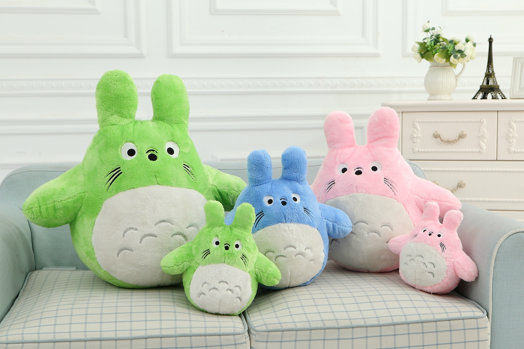 宫崎骏彩色龙猫公仔抱枕毛绒玩具可爱布娃娃 情人节生日礼物女生