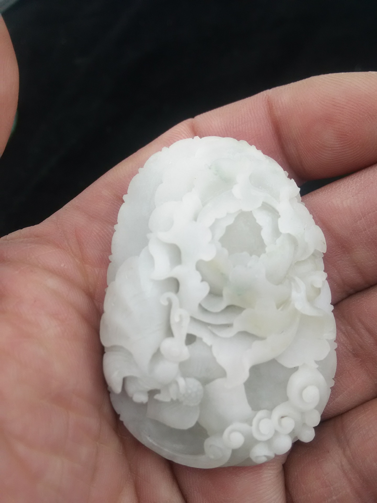 天然南阳独玉杂件 独山玉杂件花开富贵牡丹花挂件 纯手工 批发