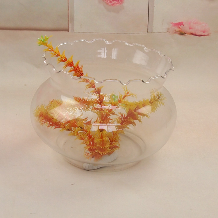 水培透明花边玻璃鱼缸 欧式简约金鱼鱼缸 微景观多肉专用玻璃鱼缸