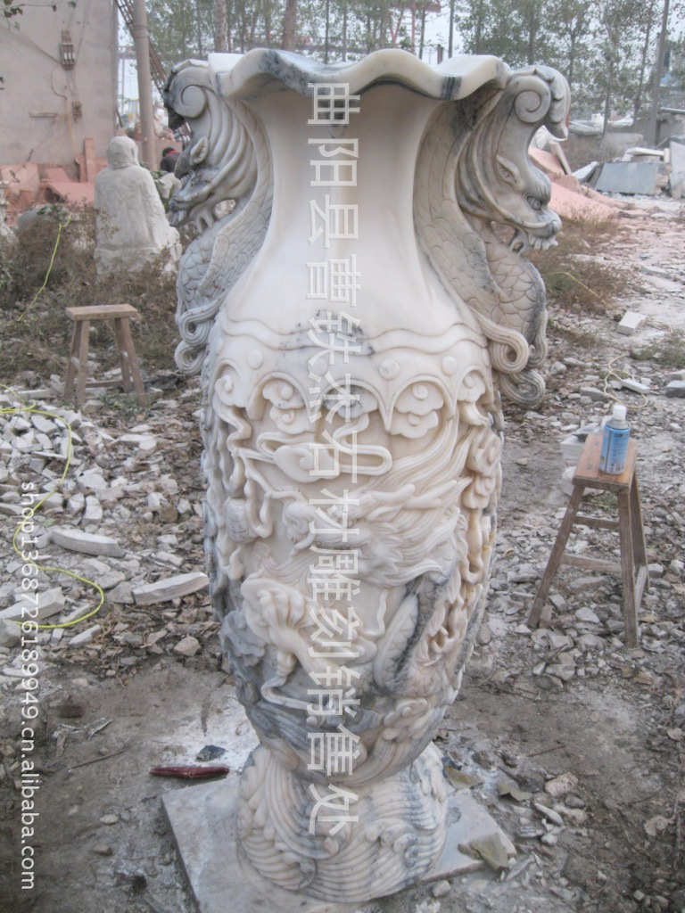 精品石料花瓶 小區景區校園裝飾雕刻花瓶 園林景觀石灰岩雕刻花瓶