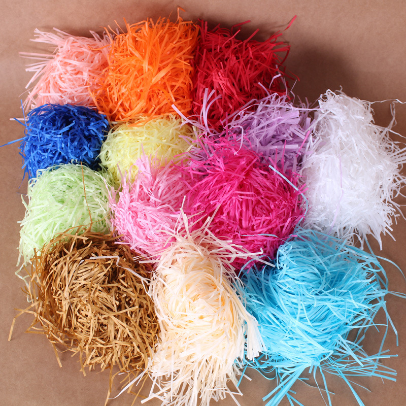 纸丝拉菲草礼盒填充纸丝喜糖盒 巧克力盒手工皂盒填充物 30克/包