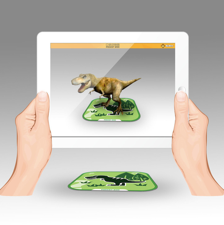 小熊尼奥ar 3d立体识字卡片益智早教玩具口袋动物园正品现