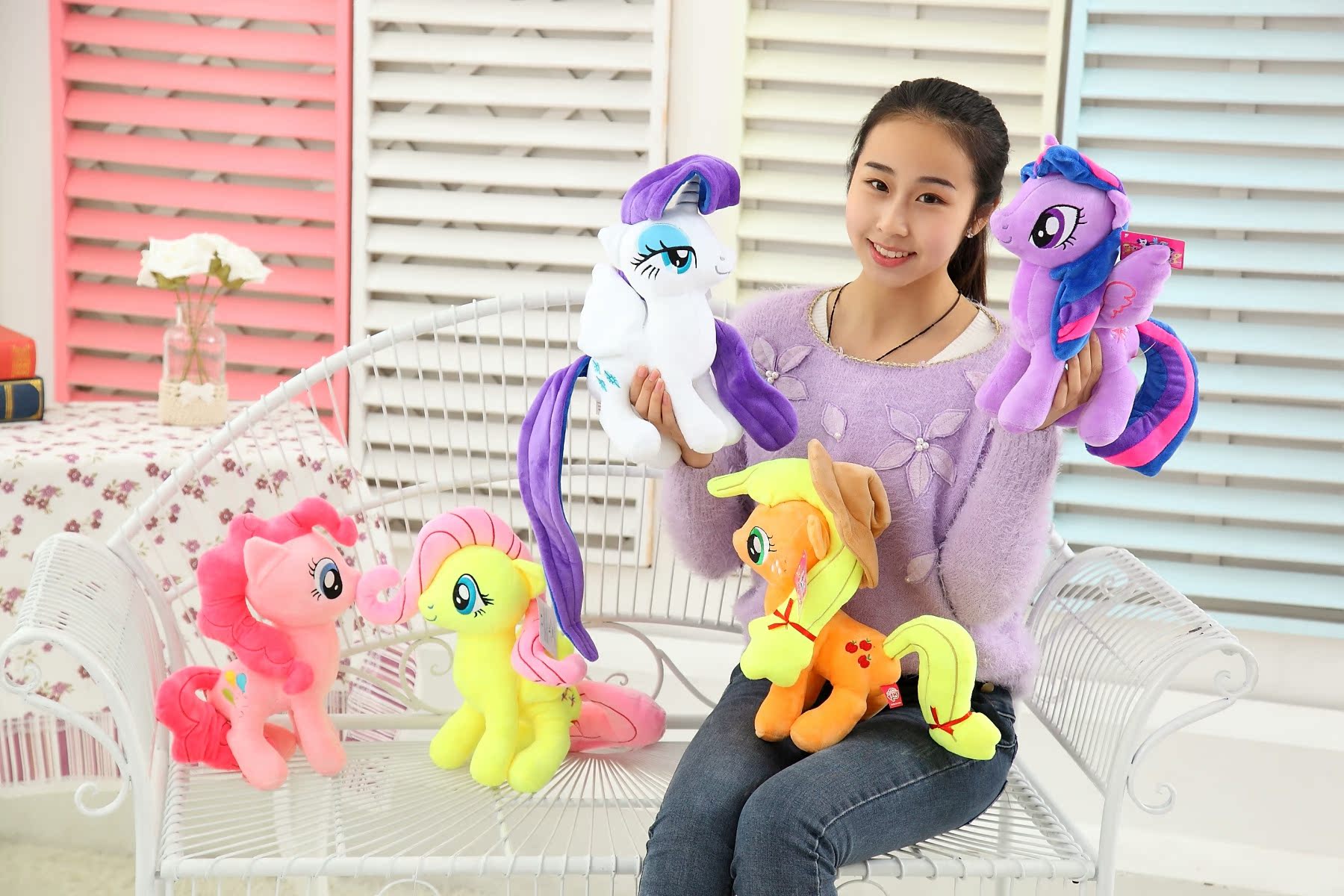 可爱小马宝莉玩偶卡通小马毛绒公仔布娃娃女孩玩具儿童节礼物