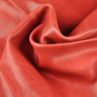 【唯a】红色头层植鞣羊皮 进口山羊皮 真皮皮料 鞋包羊皮现货批发