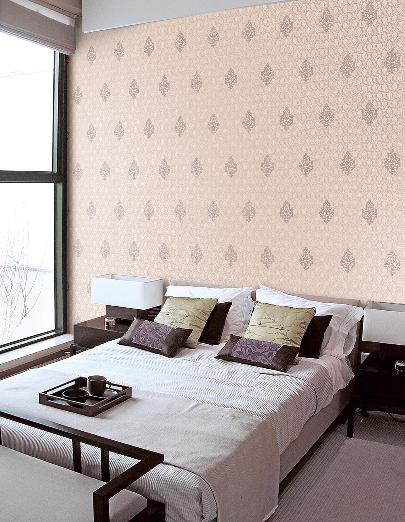 经典奢华欧式3d大马士革pvc金箔墙纸客厅书房卧室背景墙发泡壁纸