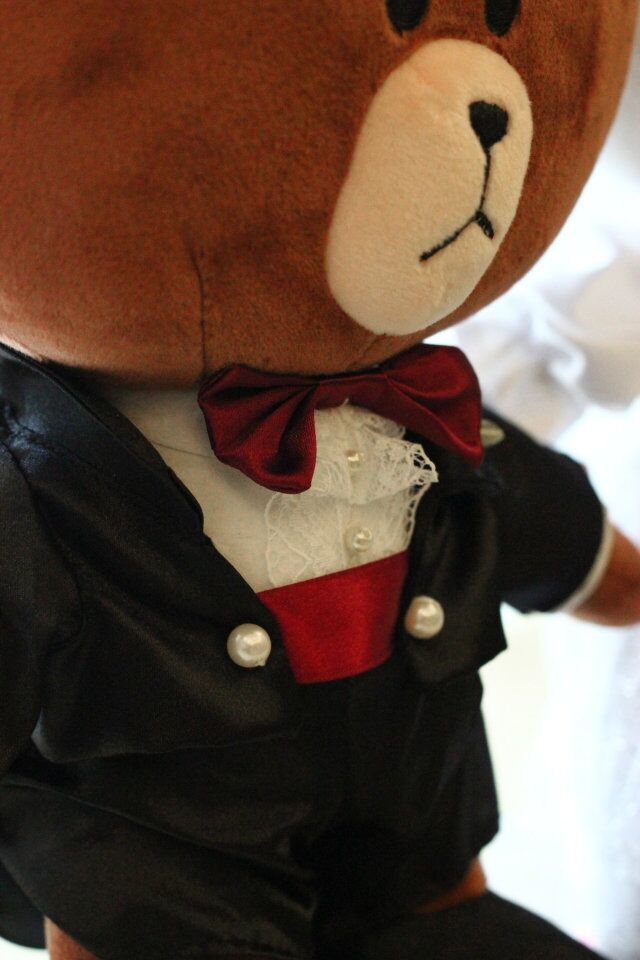 line布朗熊可妮兔婚纱结婚公仔 婚车车头 压床娃娃 情侣新婚礼物