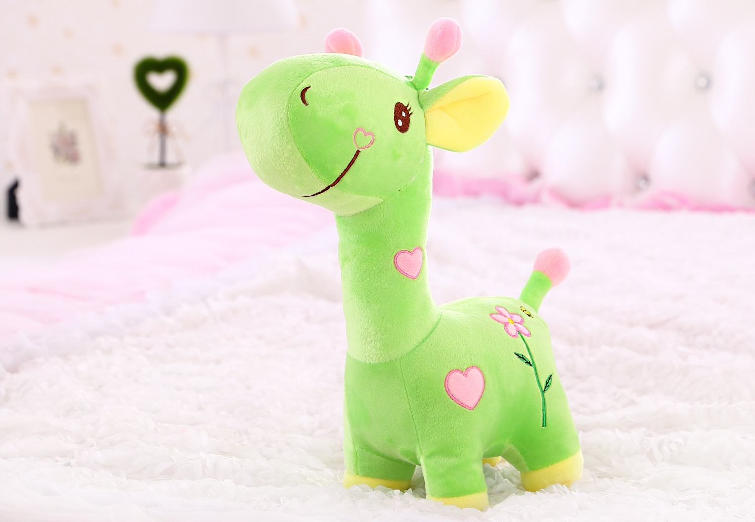 爱心梅花鹿公仔情侣长颈鹿毛绒玩具小鹿玩偶布娃娃情人节礼物