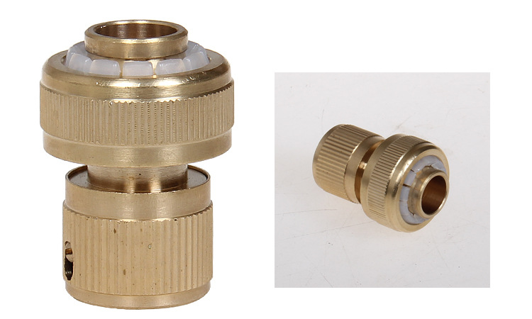 水管接头 全铜6分通水快速接头 3/4通水快接(接内径20mm软管)