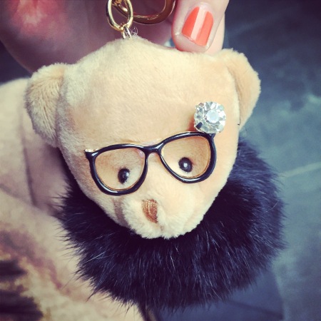 p010韩国超可爱要事链钥匙扣小熊眼睛熊钥匙扣车钥匙扣创意挂包链