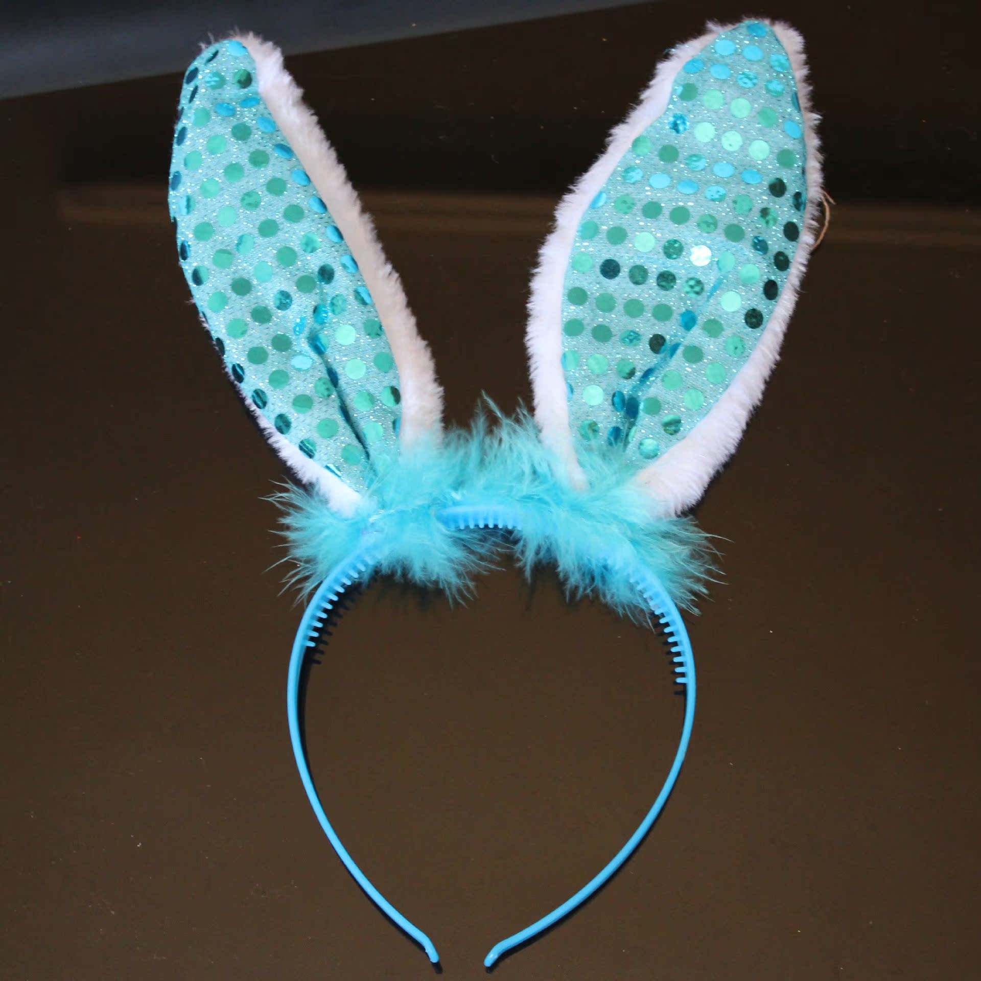 厂价直销亮片兔耳朵头箍闪光兔子发箍兔女郎发夹助威道具批发