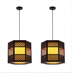 中式吊灯 木质仿羊皮灯 木质楼空雕书房过道阳台餐厅茶楼酒楼灯