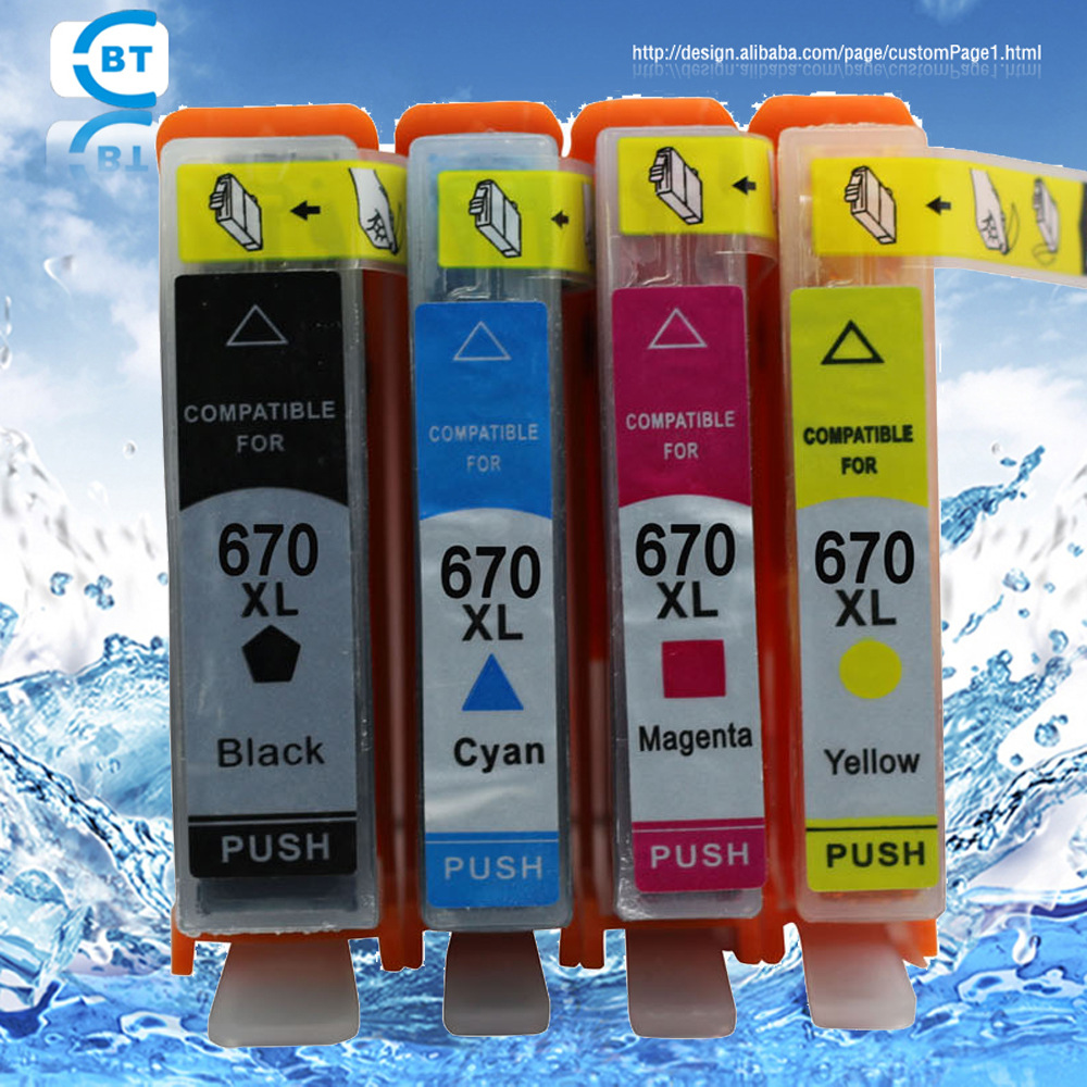 梦翔 适合hp deskjet 3525 6525 ink hp670墨盒