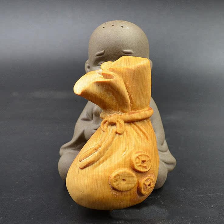 福建莆田崖柏木雕钱袋文玩崖柏手把件 木质工艺品摆件手工雕刻崖柏手