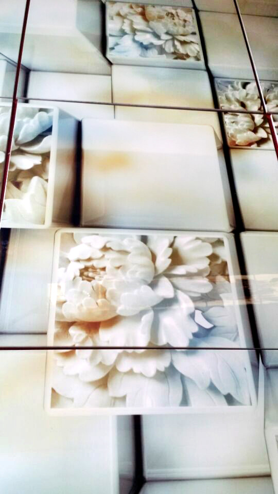 厂家低价直销 3d立体牡丹花 电视背景墙时尚立体彩雕