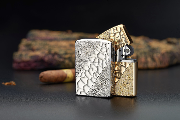 正品cuci意大利酷骑纯铜煤油打火机a01c2006a真金单面精雕