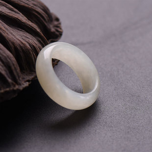 纯天然正品白玉戒指 和田玉戒指男女款厂家直销批发