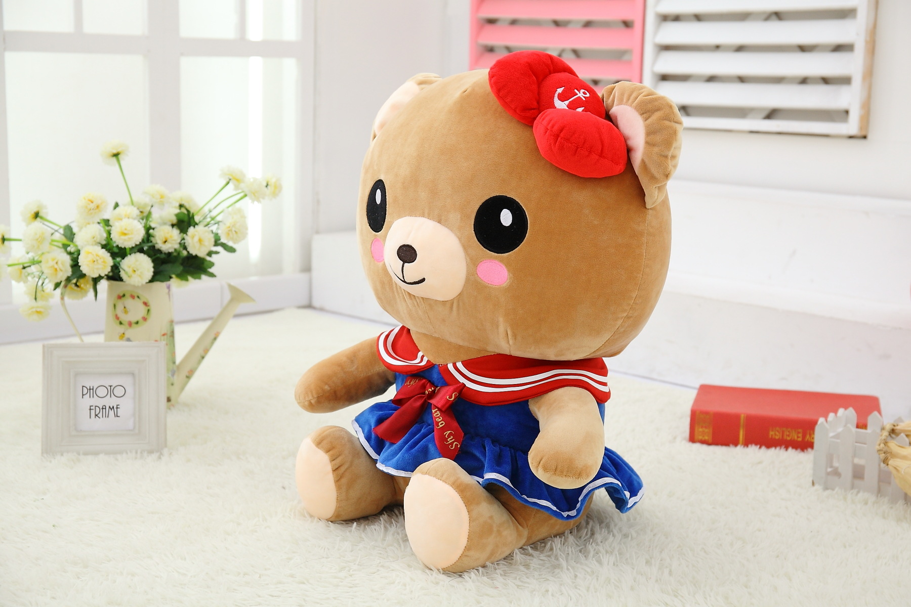 情侣海军熊公仔轻松熊大抱枕布娃娃 婚庆压床娃娃 情人节礼物