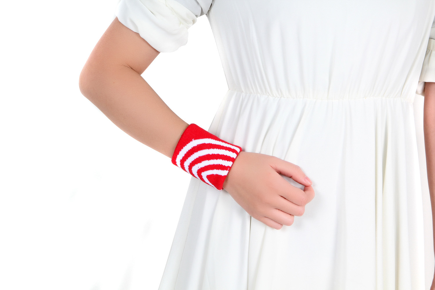 乳腺癌患者佩戴一种名为sea-band的防晕车护腕,可减轻化疗带来的恶心