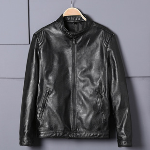 daoci&gabeena男式pu皮衣男秋装新款皮夹克男士机车皮衣