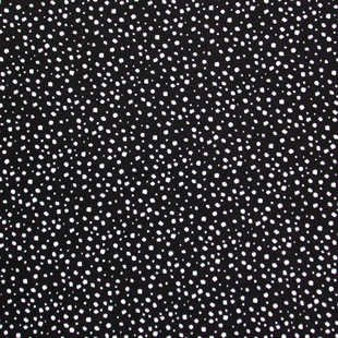 高丝宝黑底白点印花 全涤印花面料