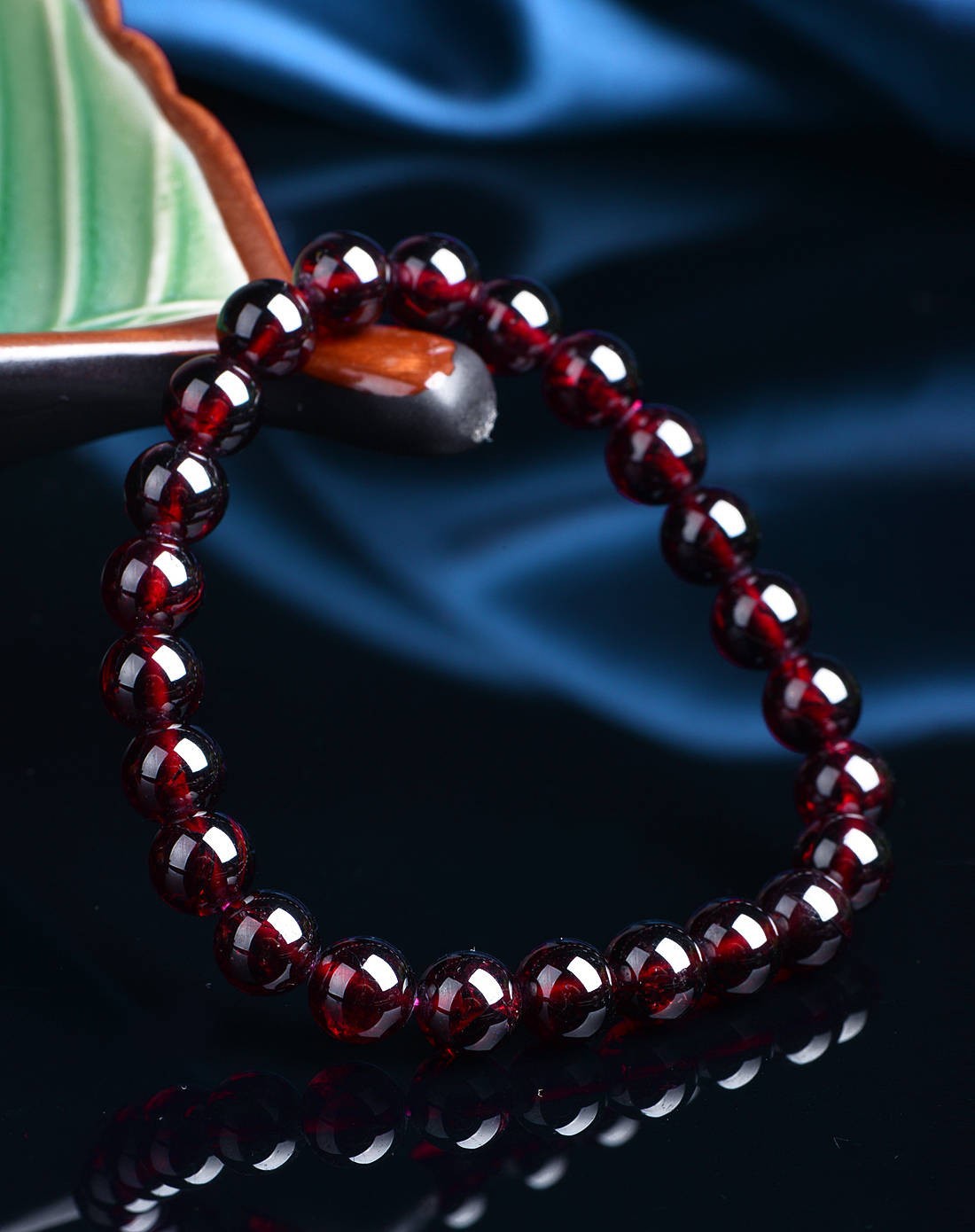 4a级纯天然巴西酒红色石榴石 唯美红酒色 美容养颜 石榴石手链