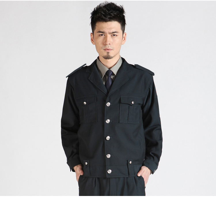 廠家直供細斜紋仿毛面料保安春秋執勤服 保安服套裝 保安制服執勤