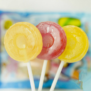 韩国进口melland国际小丸子水果棒棒糖 扁形糖果104克 20包/箱