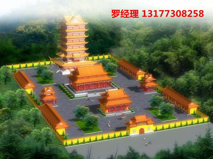 古建寺庙总体规划图设计 古建寺庙设计院 古建园林效果图设计