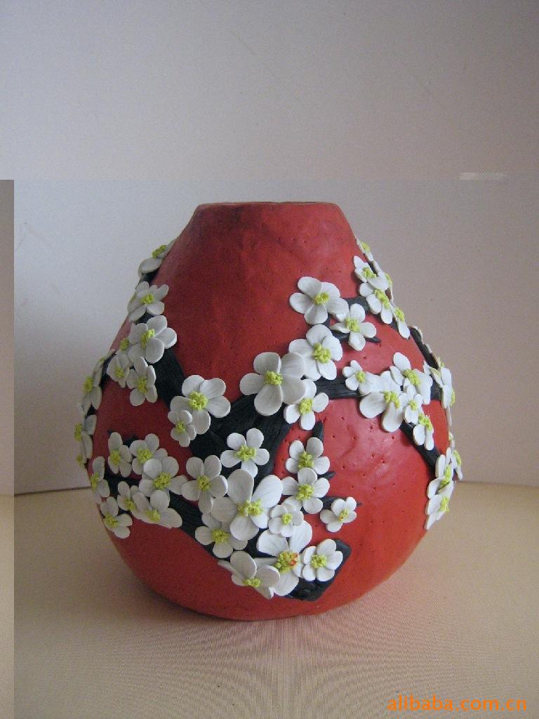 责任公司 供应信息 工艺品 软陶手工花瓶 pz047-4    ★材质:彩陶泥